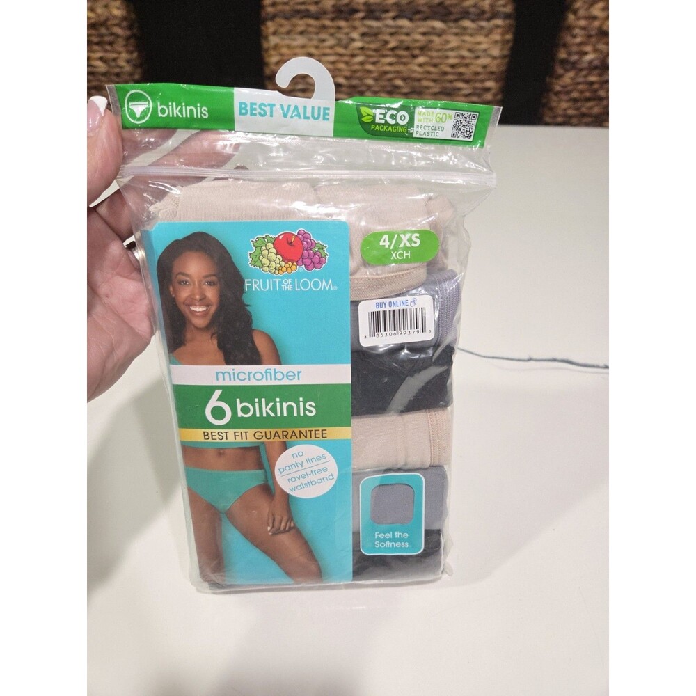 Fruit of the Loom Women Size 4/XS Bikini Panties Underwear Swim Bin